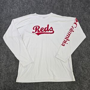 Columbia PFG Shirt Mens Large White Reds MLB Terminal Tackle LS